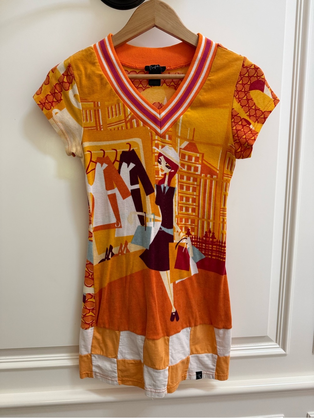 Vintage Y2K Profile Pop Art Graphic Mini Dress Custo Style